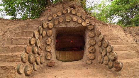 Building Cave House Underground Wood Decoration By Ancient Skills Youtube