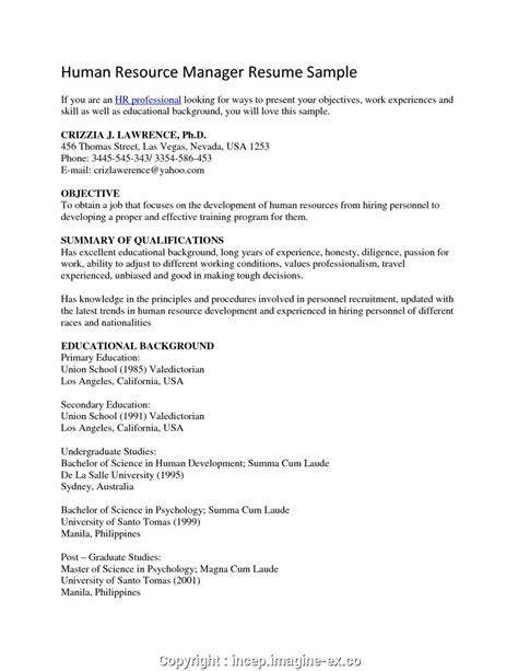 19 Human Resources Resume Objective Examples For Your Application