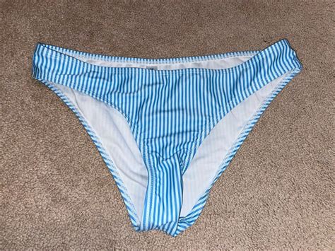 Super Cute Blue Striped Bikini Swim Suit Set Size M Gem