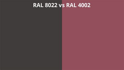 Ral 8022 Vs 4002 Ral Colour Chart Uk