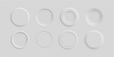 Premium Vector Neumorphic Round Button Vector Set Neumorphism Style