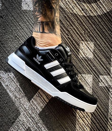 Мужские кроссовки adidas forum low black white (адидас форум, черные ...
