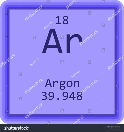 Ar Argon Noble Gas Chemical Element Stock Vector Royalty Free