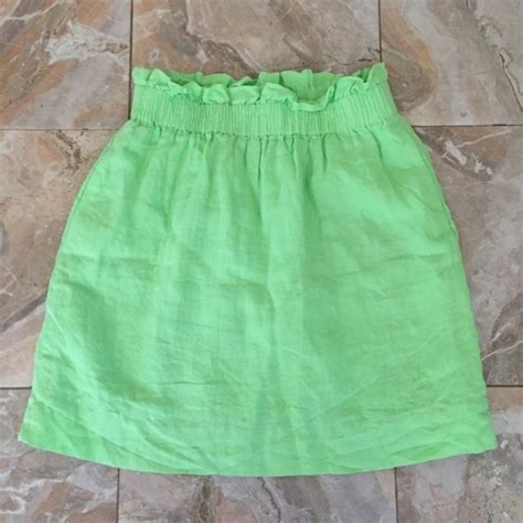 J Crew Skirts J Crew Green Cinched Paperbag Skirt Poshmark