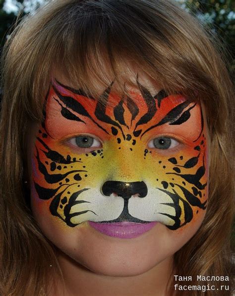 Тигр - пример аквагрима - Таня Маслова | Face painting images, Tiger ...