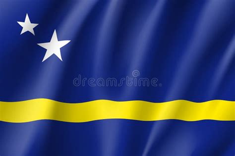 Golvende Nationale Vlag Van Curacao Eiland Vector Illustratie