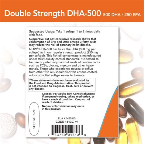 NOW Supplements, DHA-500 with 250 EPA, Molecularly Distilled, Supports ...