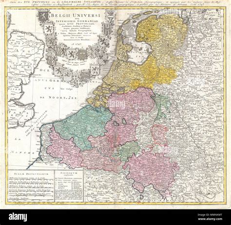 English A Beautifully Detailed 1747 Homann Heirs Map Of Belgium And