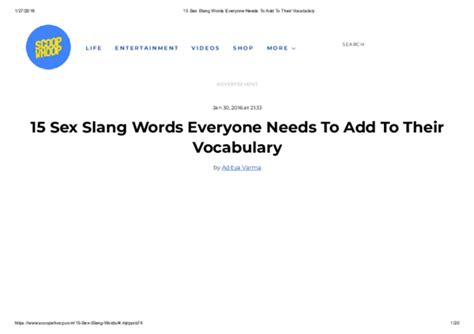 Pdf Sex Slang Words Everyone Needs To Add To Their Vocabulary