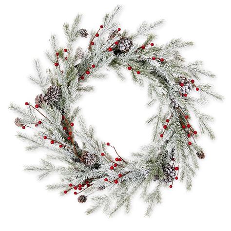 Holiday Time Frosted Christmas Wreath, 28 Inch - Walmart.com