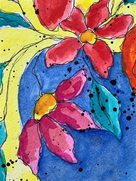 Original Floral Art Flower Painting Colorful Art - Etsy