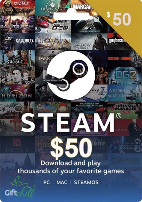 50 Steam Gift Card GLOBAL GiftChill Co Uk