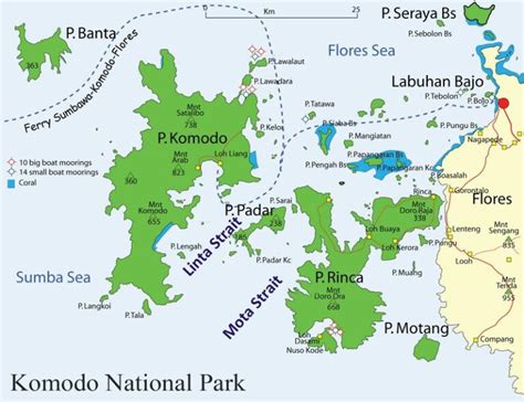 Map of Komodo National Park - Komodo Adventure