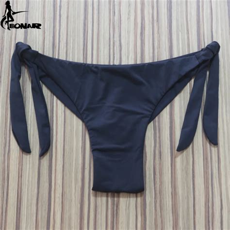 Sexy Solid Thong Bikini Brazilian Cut Swimwear Women Bottom