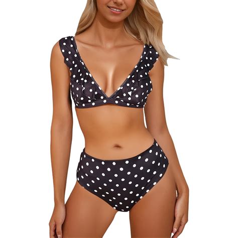Bathing Suits For Women Deep V Neck Sexy Two Piece Bikini Sets For Women Thong Swimsuit