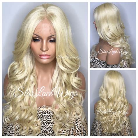 Platinum Blonde Lace Front Wig Synthetic Curly X Parting Space Heat Resistant Wigs