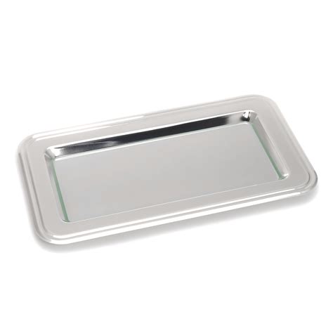 Tray Serving Tray Silver Plated With Glass Insert Silver Small