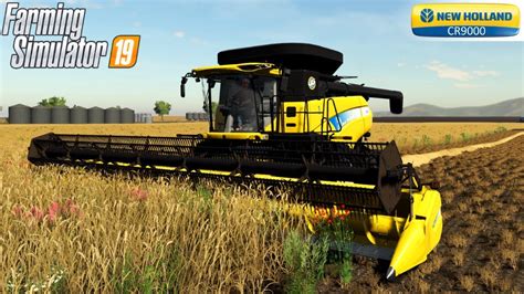 Farming Simulator 19 New Holland Cr9000 Combine Harvesting Youtube