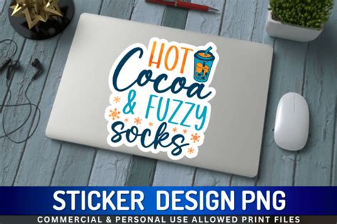 Hot Cocoa Fuzzy Socks Sticker Graphic By Regulrcrative Creative Fabrica