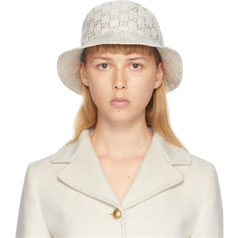 Gucci Canvas White Lame GG Bucket Hat - Lyst