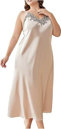 Amazon Zzalalana Silk Nightgowns For Women Long Chemise Lingerie Dress Plus Size Lace Trim