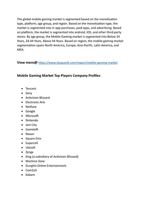 PPT Global Mobile Gaming Market Size PowerPoint Presentation Free