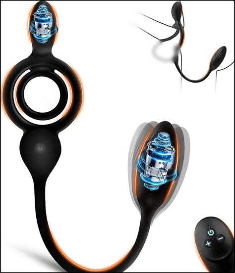 Вибрирующее кольцо на пенис с анальной пробкой: 3 в 1 - кольцо ...
