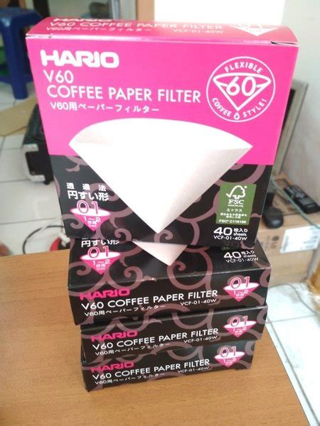 Jual Alat Kopi Hario V60 Coffee Paper Filter White 01 40pcs Di Lapak