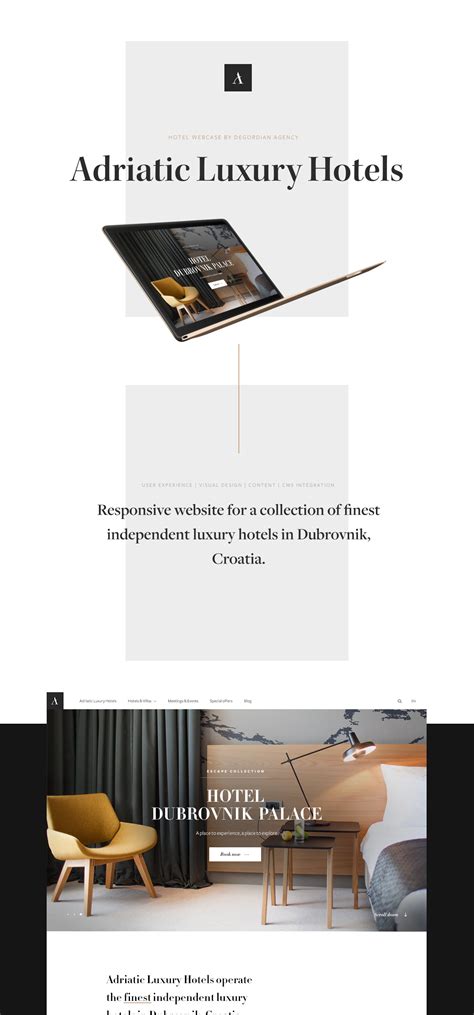 Adriatic Luxury Hotels Case Study One Page Website Award