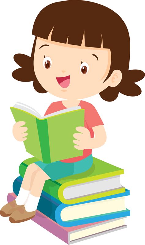 Criança Lendo Um Livro Clipart