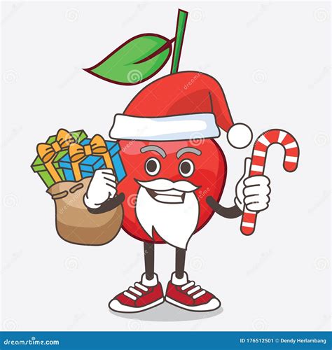 Bing Cherry Cartoon Mascot Professor Character With Glass Tube Vector