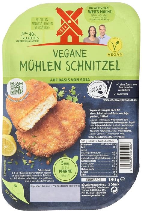 Vegetarische Mühlen Schnitzel klassisch 180g Amazon de Lebensmittel