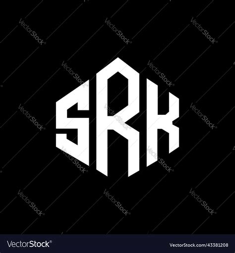 Srk Letter Logo Design With Polygon Shape Vector Image
