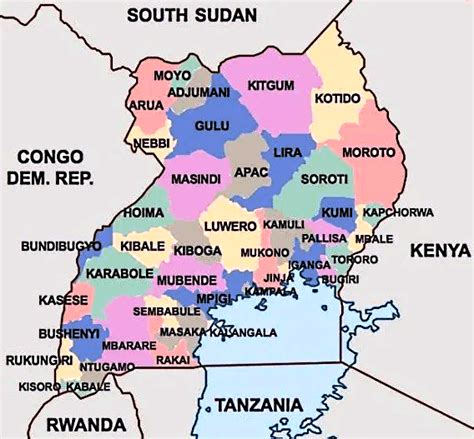 mapa de uganda datos interesantes  informacion sobre el pais