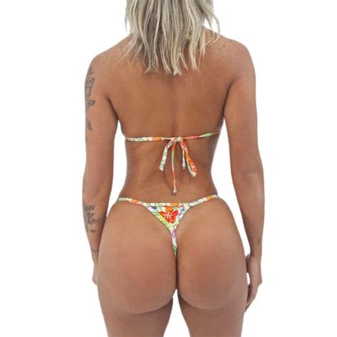 Tropical Breeze Micro Bikini Floral Splash By Oh Lola Swimwear