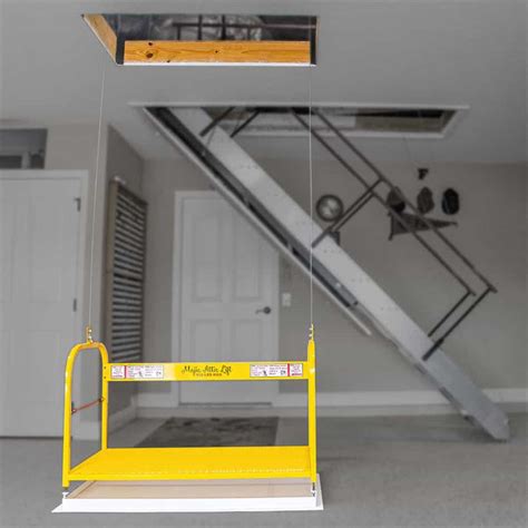 Majic Attic Lift Motorized Garage Attic Storage Solution Majic Stairs