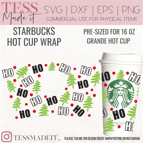 Christmas Starbucks Svg Ho Ho Ho Svg Hot Cup Svg