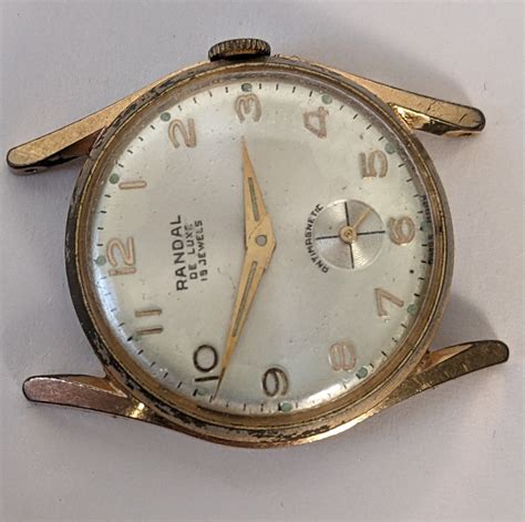 Vintage Swiss Randal De Luxe Watch Wind Up 15 Jewels Not Working For