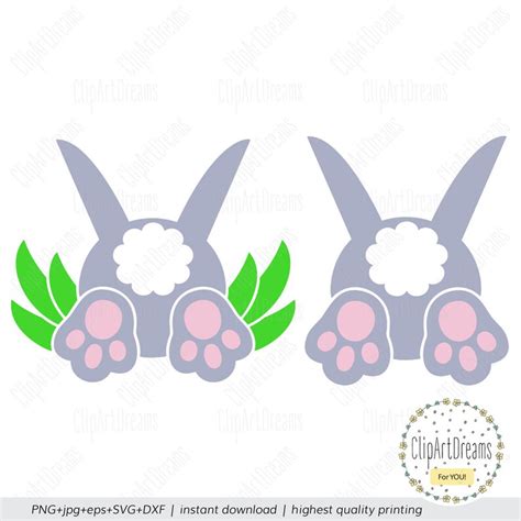 Spring Svg Cotton Tail Svg Bunny Backside Bottom Svg Easter Etsy Uk