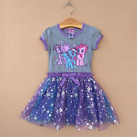 2017 New My Little Pony Baby Kids Clothes Girl Clothes Girl Lace Dress