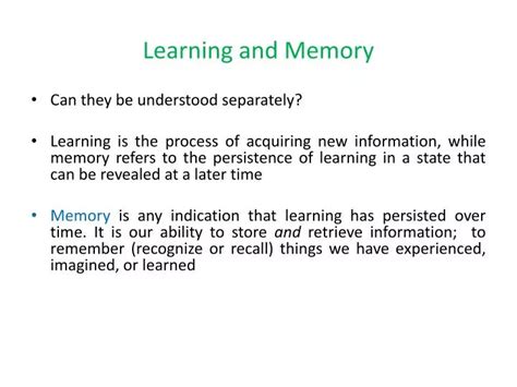 Ppt Learning And Memory Powerpoint Presentation Free Download Id