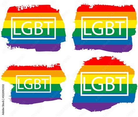Lgbt Gay Rainbow Flag Set On The Grunge Watercolor Splash Gay And Lesbian Pride Symbols
