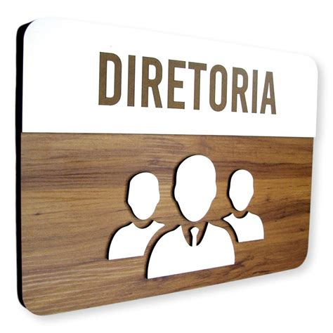 Placa De Sinalização Diretoria MDF 30x21cm Shopee Brasil