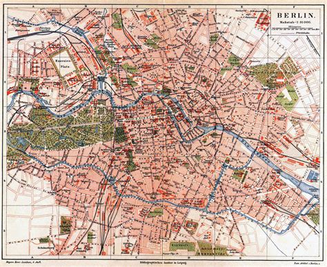Large Old Map Of Berlin Berlin Germany Europe Mapsland Maps