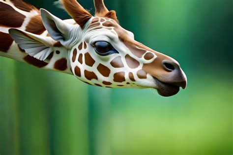 Premium AI Image | a giraffe with a brown and white face and brown spots.