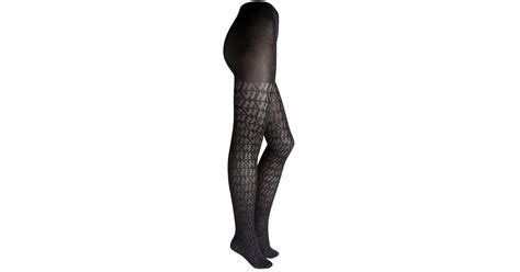 Wolford Monogram Jacquard Semi Sheer Tights In Black Lyst