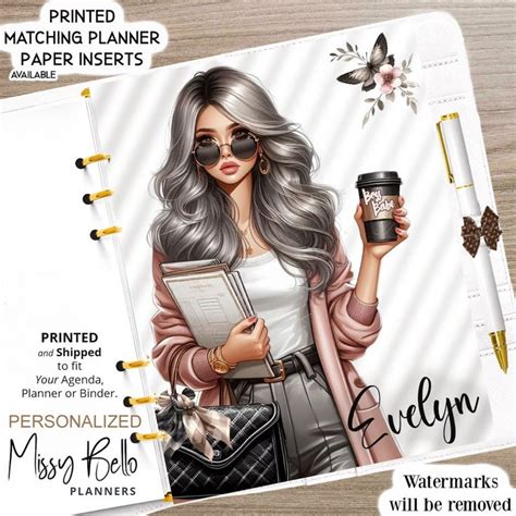 Personalized Boss Babe Agenda Dashboard Insert Or Cover Set For Your Planner In Sizes PM MM A5