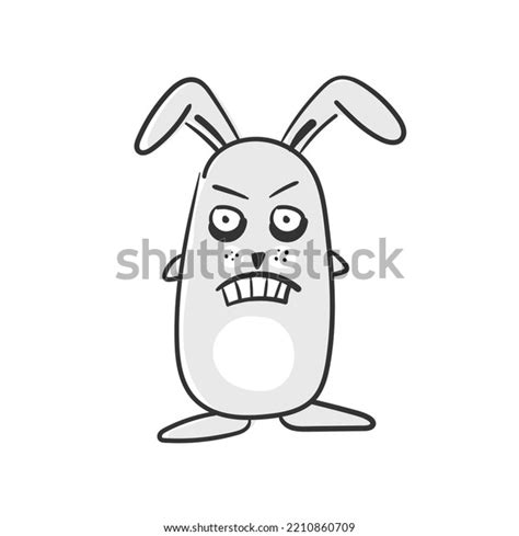 Cute Angry Bunny Cartoon Illustration Funny Stock Vector (Royalty Free ...