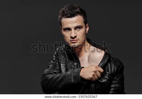 Naked Shoulders Man Unbuttoned Jacket Dark Stock Photo Shutterstock