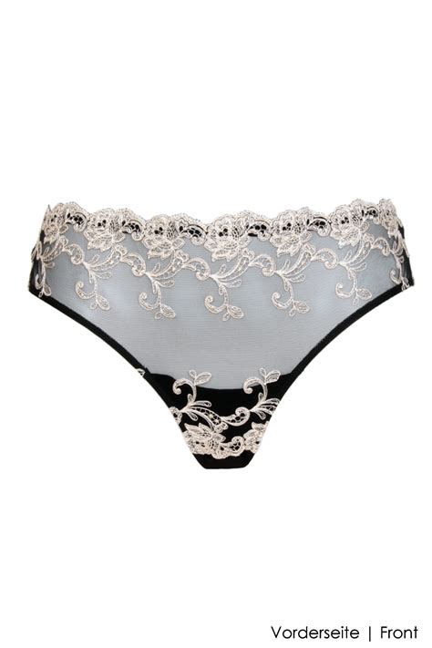 AMBRA LINGERIE Platinum Brasilian Slip Brasiliano Schwarz Seta OLEANDA DE